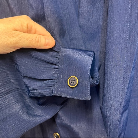 NWT Vintage Laura & Jayne Collection Double Breasted Blue Blouse Size 12 - Picture 5 of 12